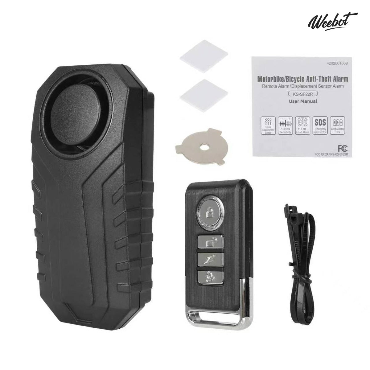 Alarme 113 dB avec telecommande - Pack Gold