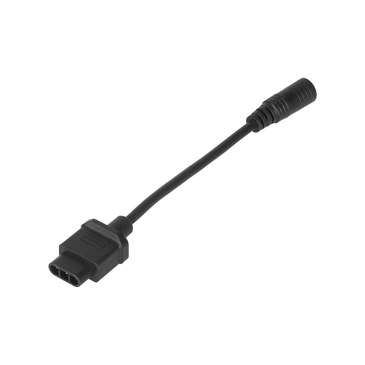Câble adaptateur de charge noir avec prise femelle DC2,1 et connecteur 3 broches