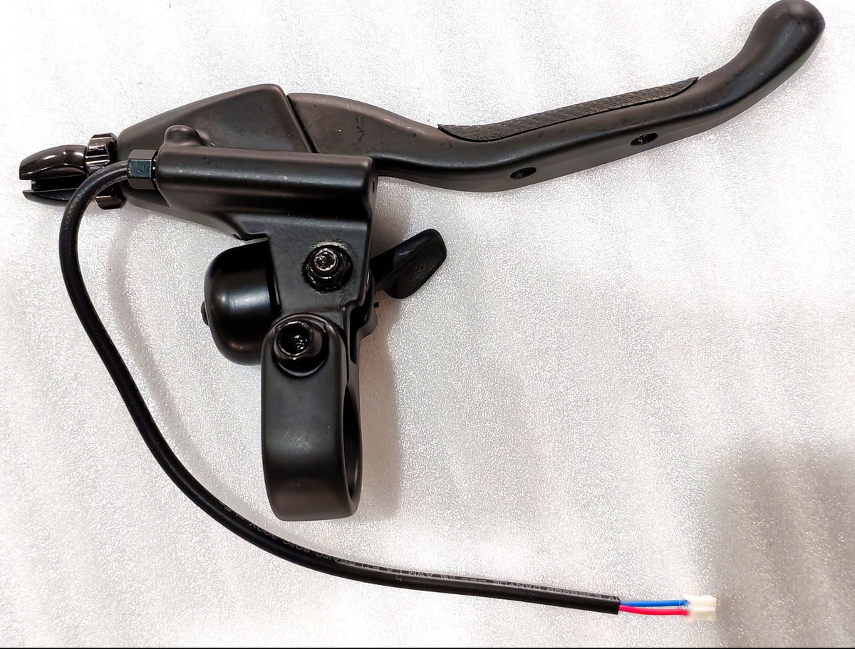 Poignée de frein gauche noire avec sonnette intégrée et câble pour trottinette Dualtron Dolphin
