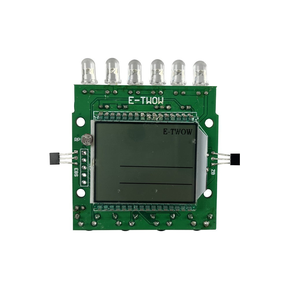 Carte électronique d'afficheur LCD monochrome E-Twow sur fond blanc vue de face