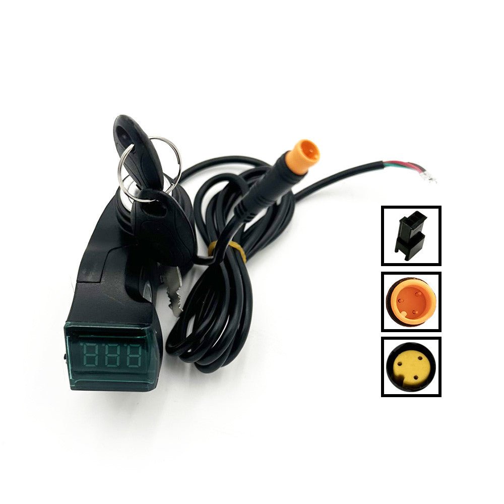 Contacteur à Clé Affichage Voltage Contacteur Étanche 3 Pins pour Trottinette Électrique - Weebot
