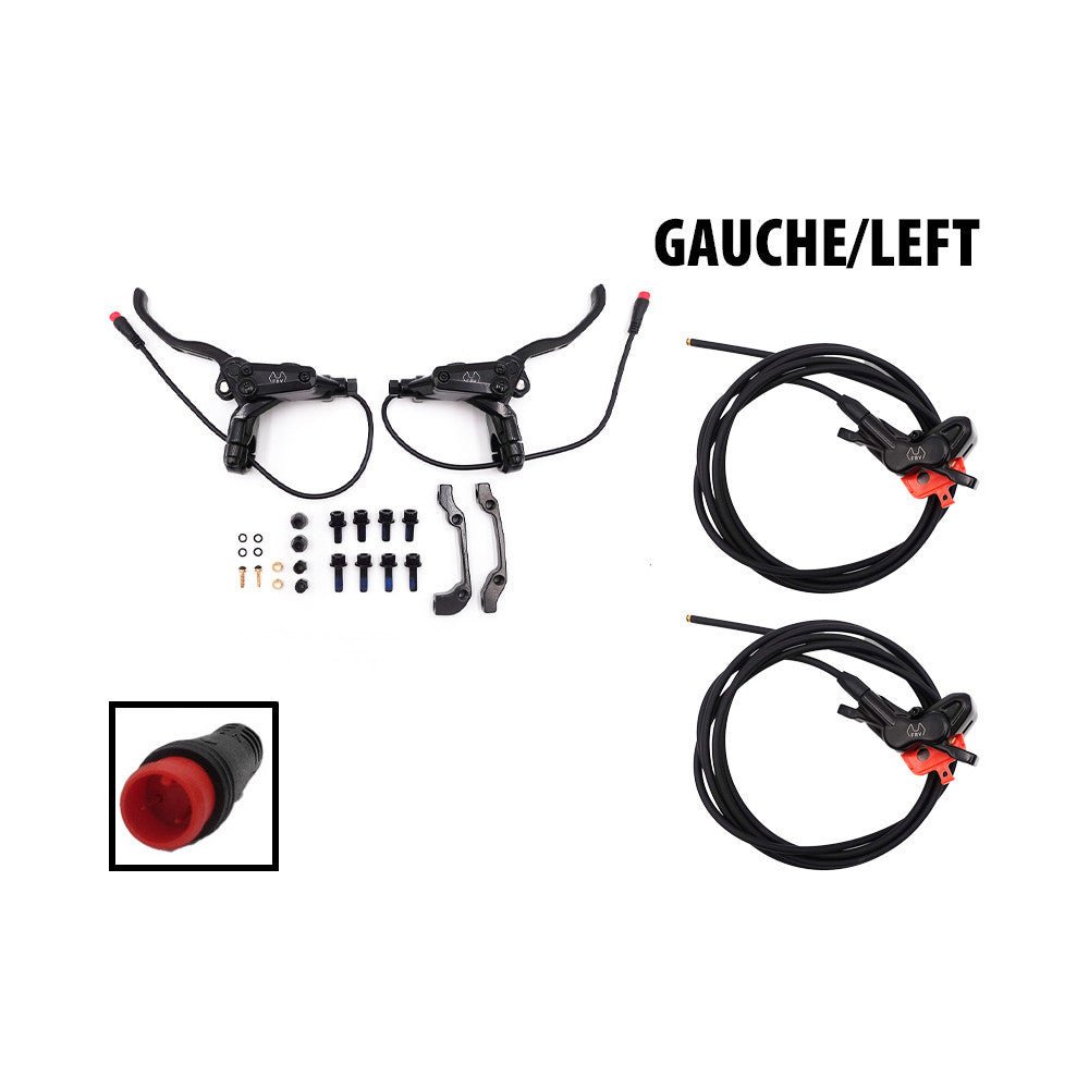 Kit Freins Hydrauliques 4 Pistons FRV avec Connecteur Étanche (2 Étriers Gauche) - Weebot