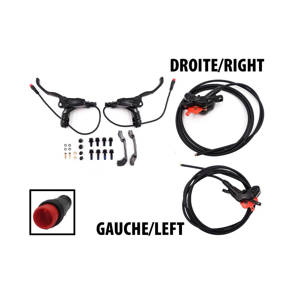Kit Freins Hydrauliques 4 Pistons FRV avec Connecteur Étanche (1x Gauche + 1x Droite) - Weebot