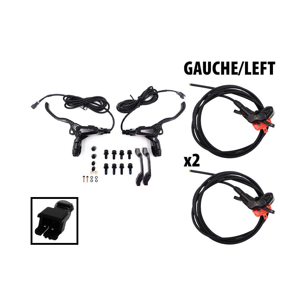 Kit Freins Hydrauliques 4 Pistons FRV avec Connecteur SM (Avant Droite + Arrière Gauche) - Weebot