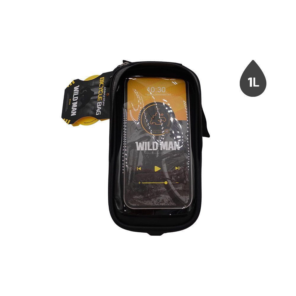 Sacoche 1L Wildman avec Compartiment Téléphone Étanche pour Vélo et Trottinette Électrique