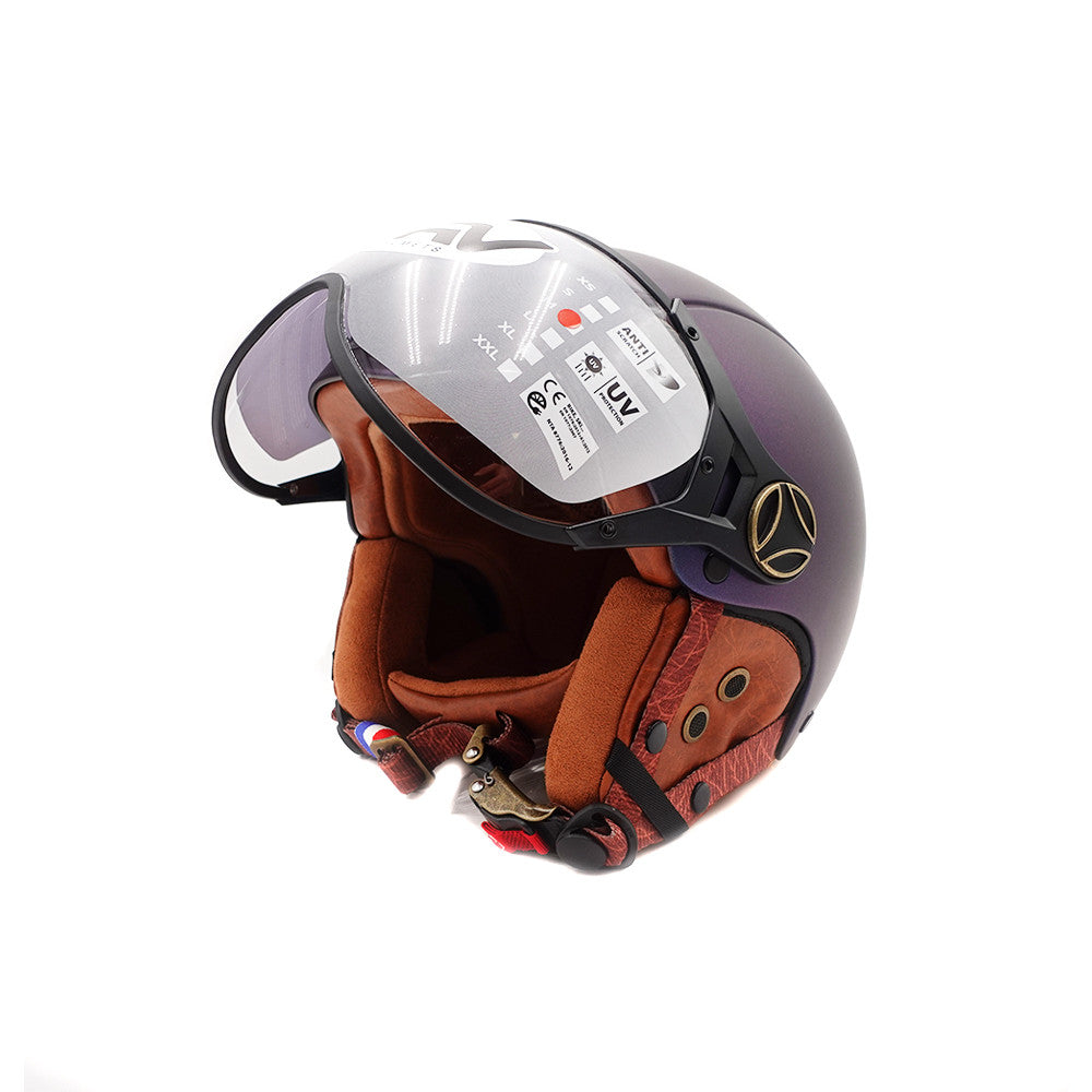 Casque Jet Bleu Mat Caméléon pour Trottinette Électrique