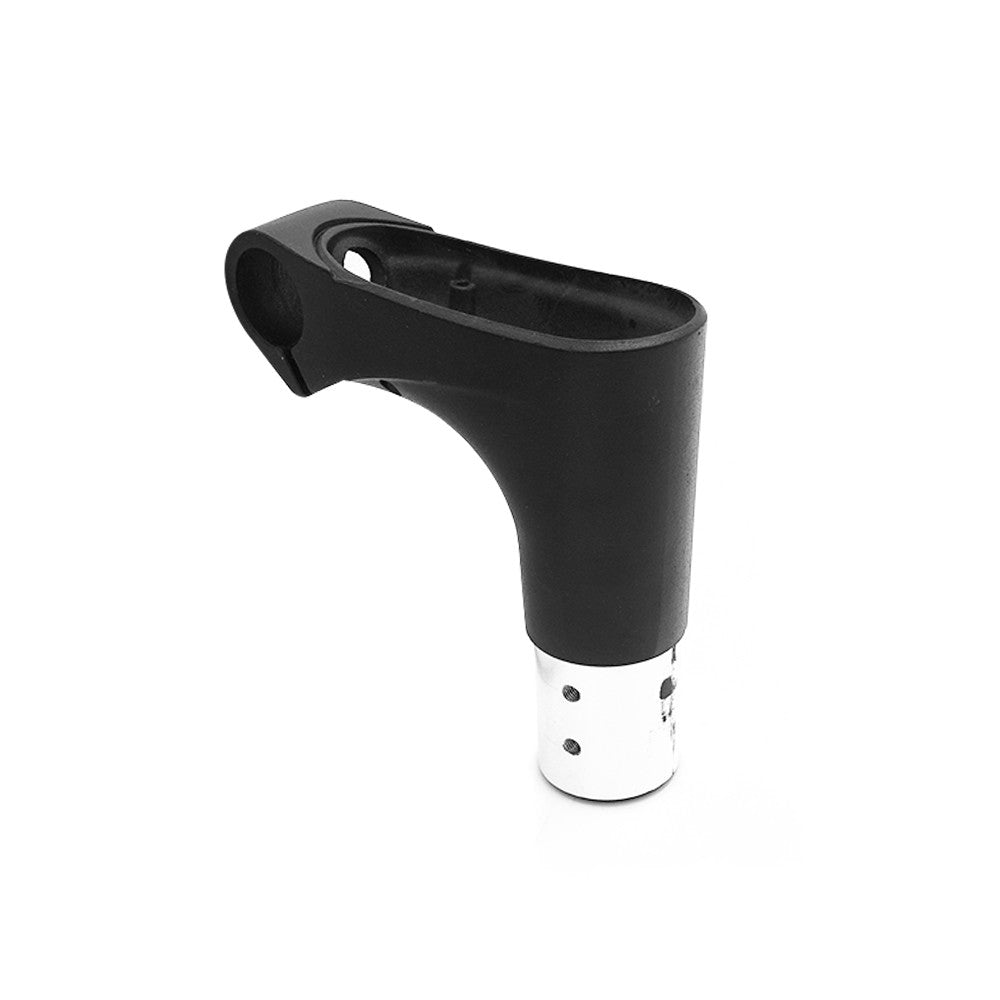 Tête de guidon noire pour trottinette électrique vue de profil sur fond blanc