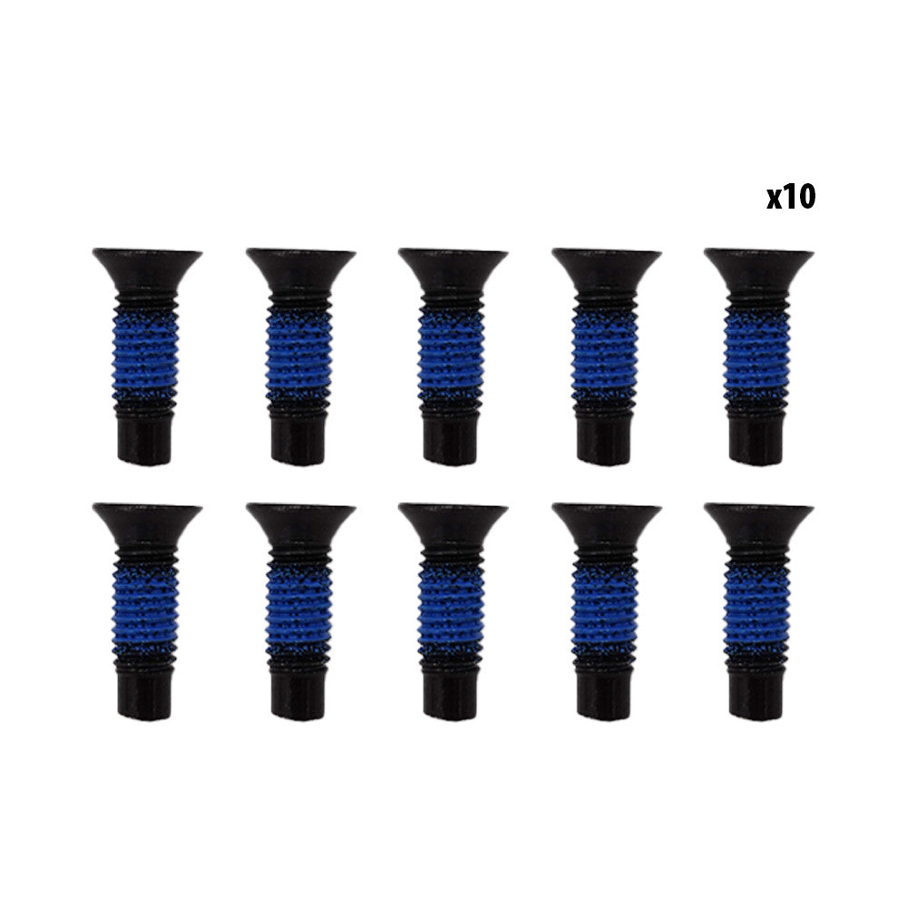 Lot de 10 vis de guidon noires avec frein-filet bleu