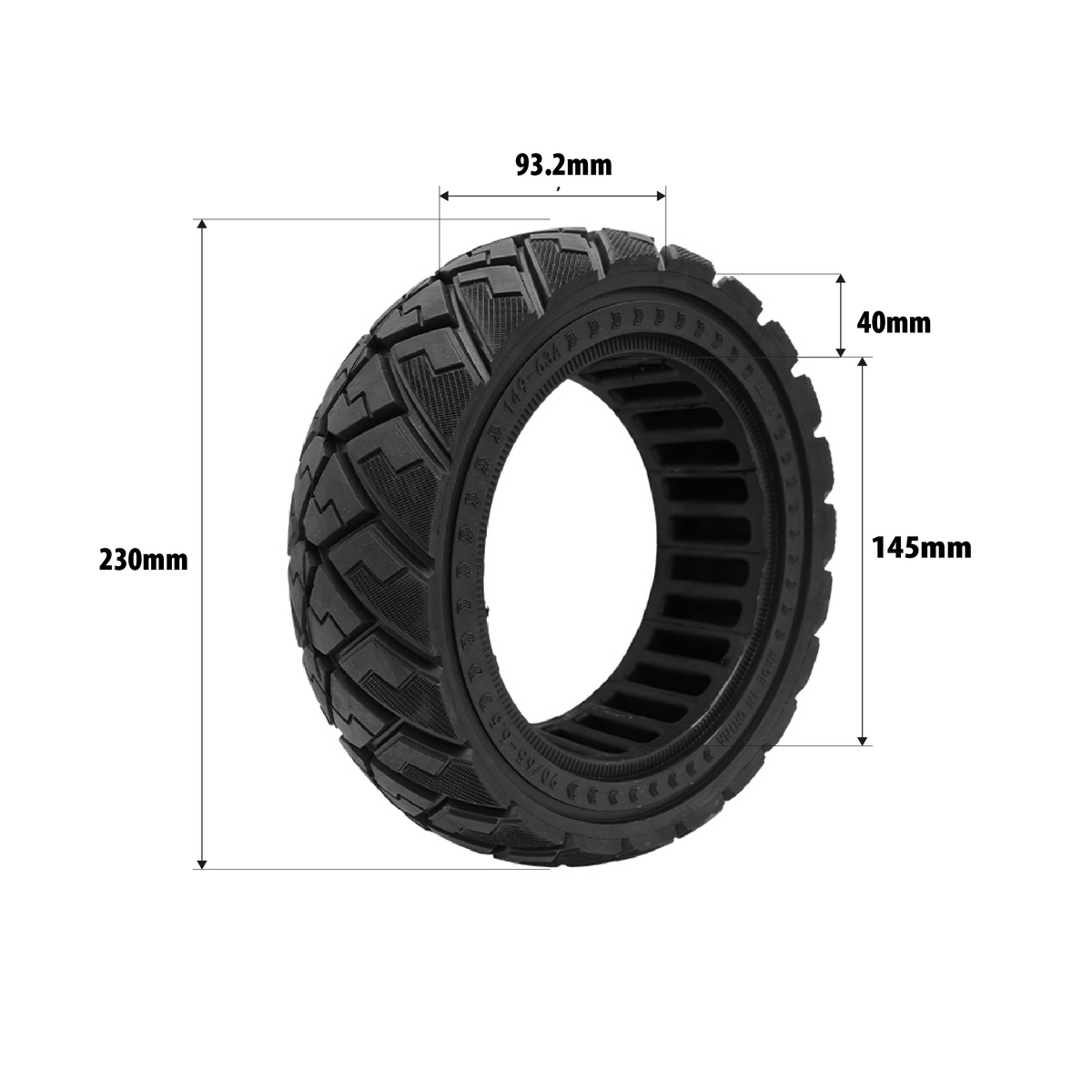 Pneu Plein 90/65-6.5 pour Trottinette Électrique