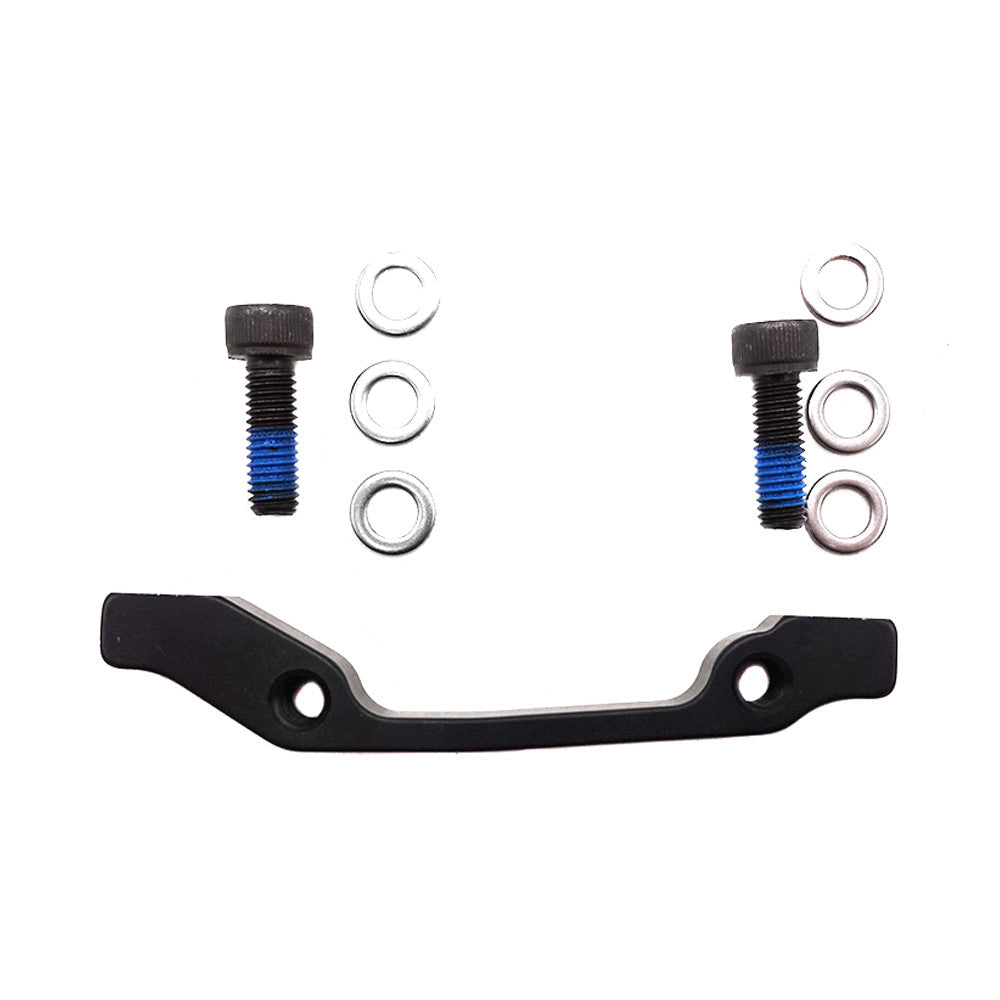 Support d'étrier de frein noir 160 mm pour trottinette électrique accompagné de ses deux vis et six rondelles