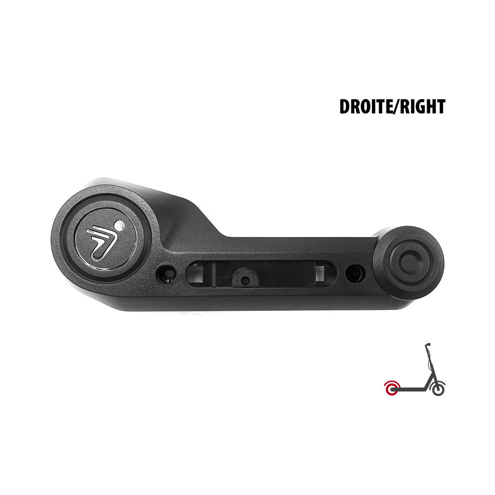 Cache fourche arrière droit noir en plastique pour trottinette électrique