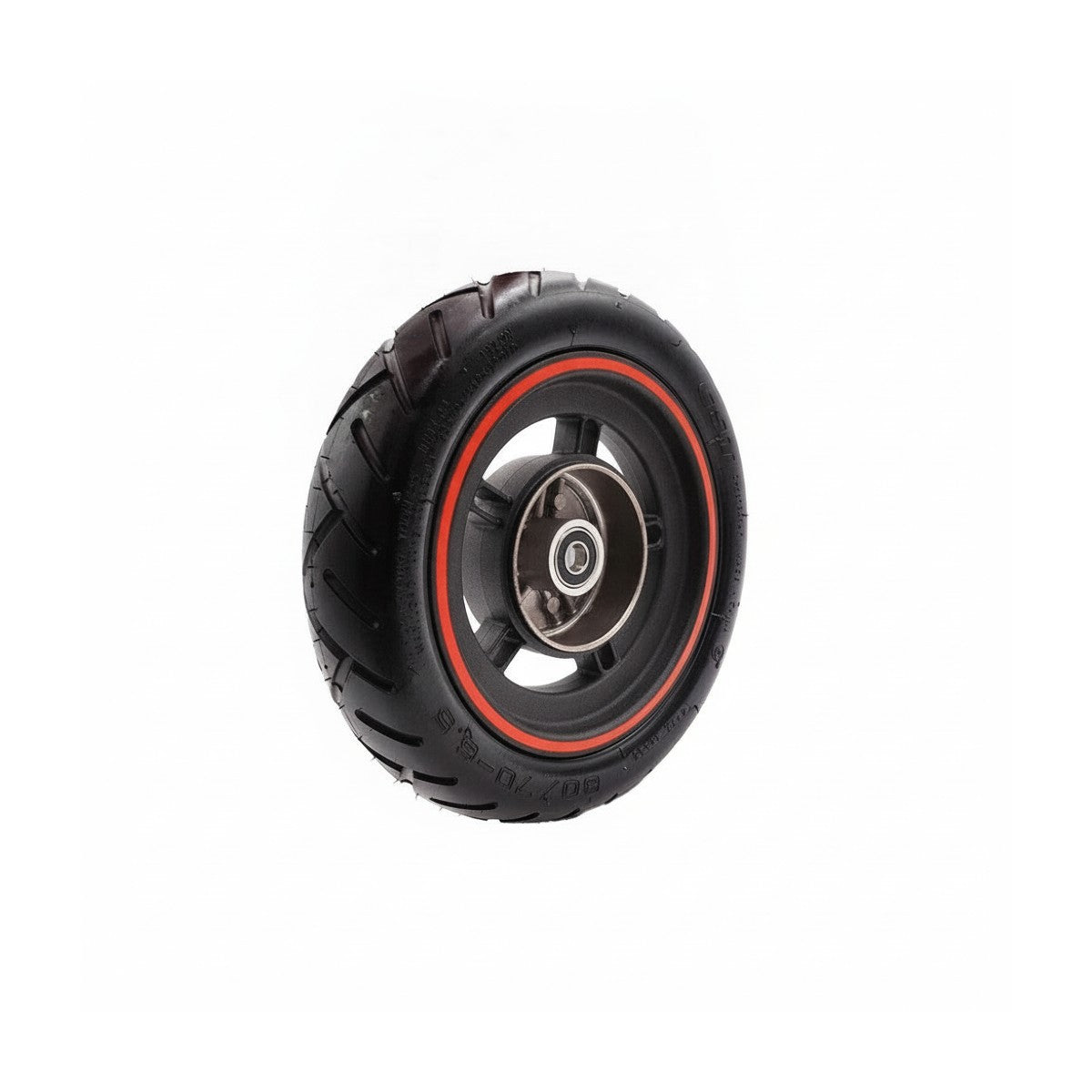 Roue avant complète noire avec liseré rouge pour trottinette électrique Xiaomi 5 Max