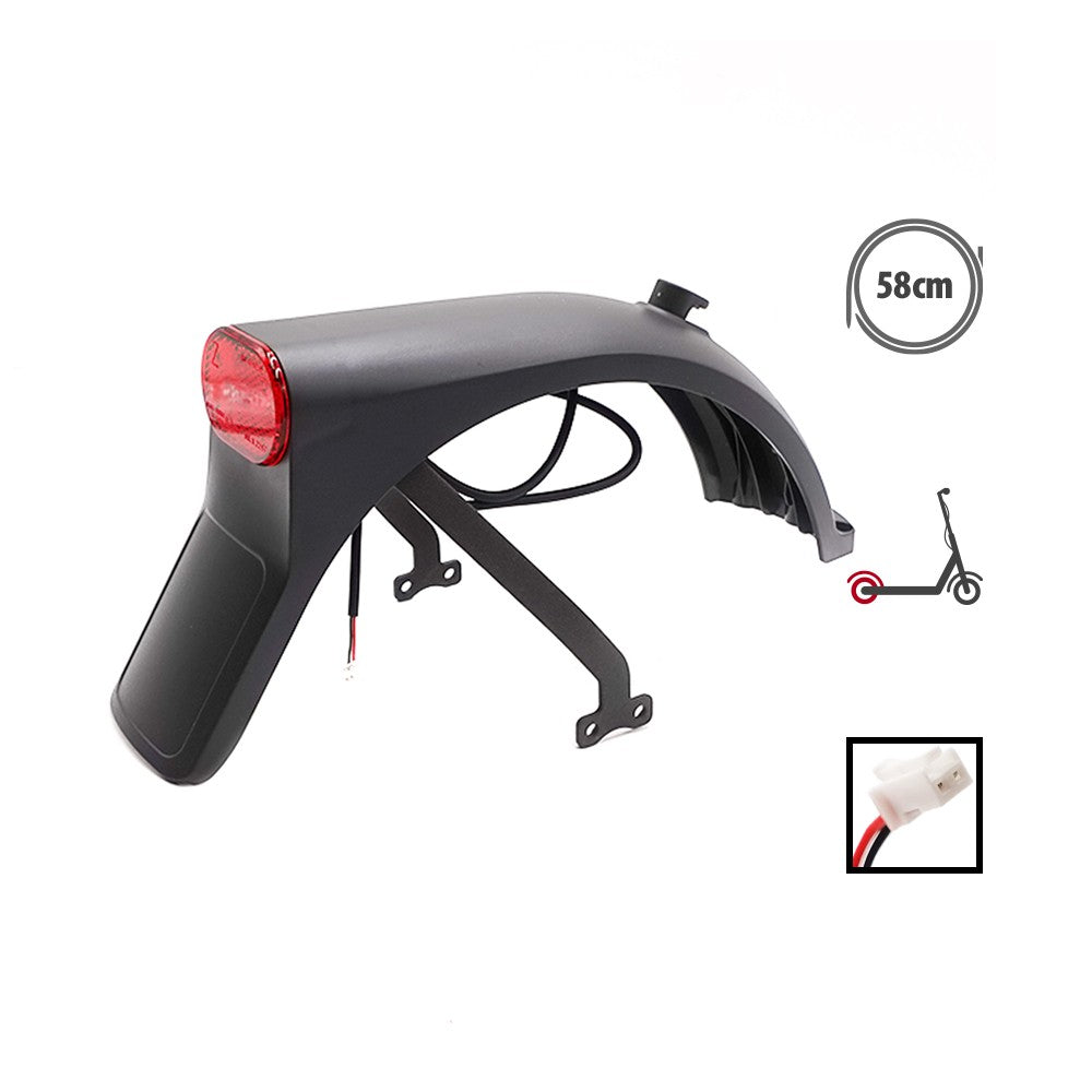 Garde-boue arrière noir avec feu de signalisation et support métallique pour trottinette électrique Xiaomi 5 Pro
