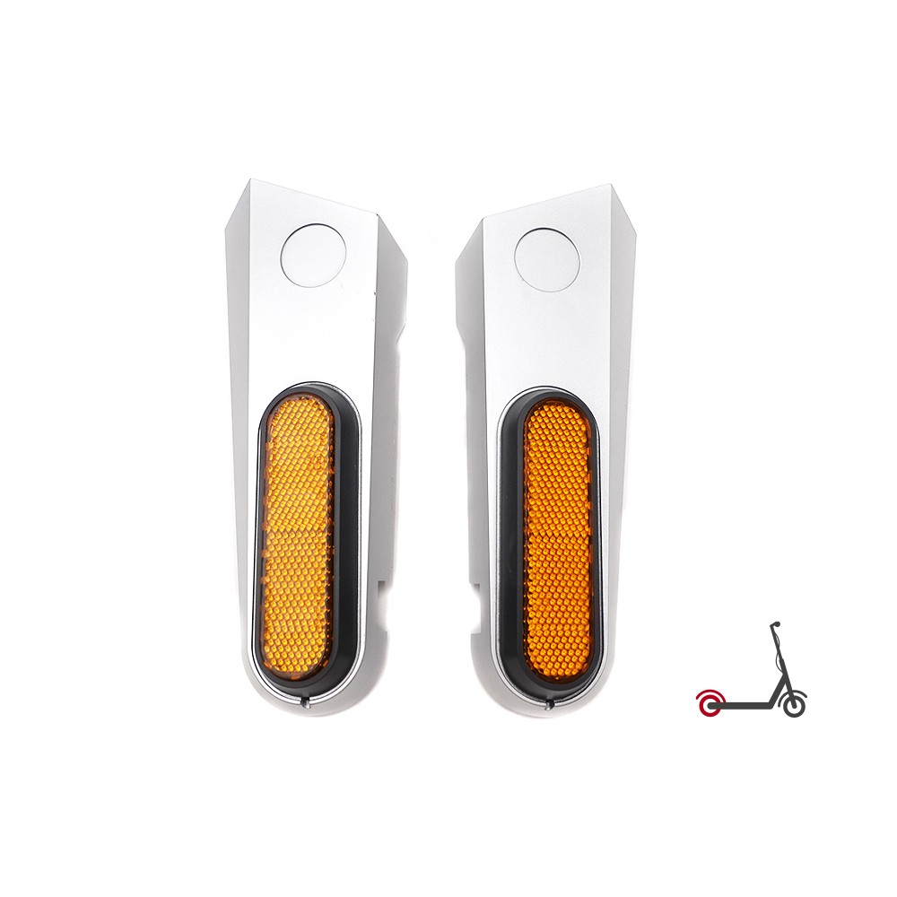 Paire de caches latéraux arrière gris avec réflecteurs orange pour trottinette électrique Xiaomi 5 Pro