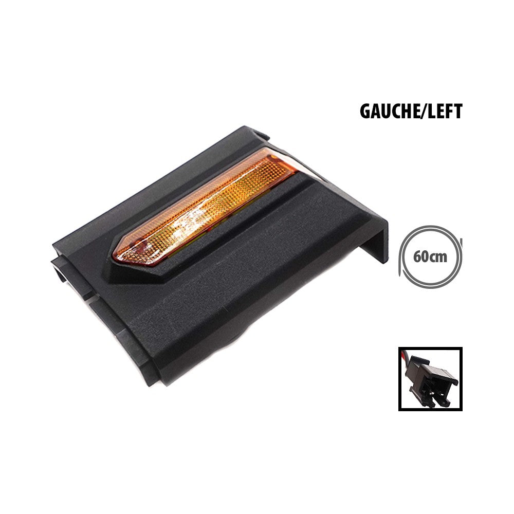 Module LED de deck gauche noir avec réflecteur orange pour trottinette KuKirin G2 Pro