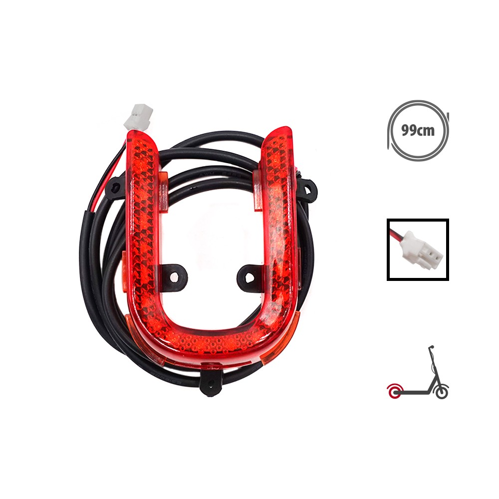 Feu LED arrière rouge en forme de U avec son câble de connexion