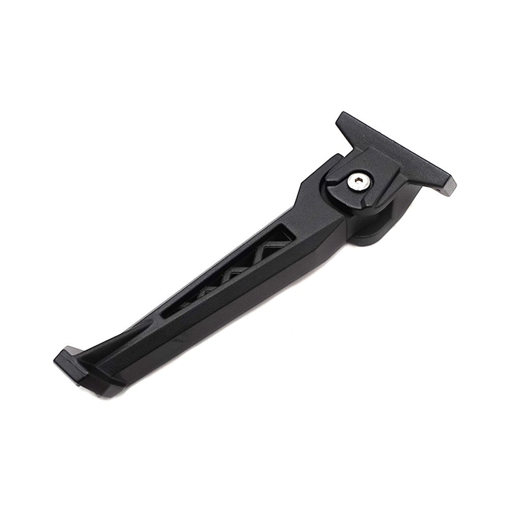 Béquille noire pour trottinette électrique vue sur fond blanc
