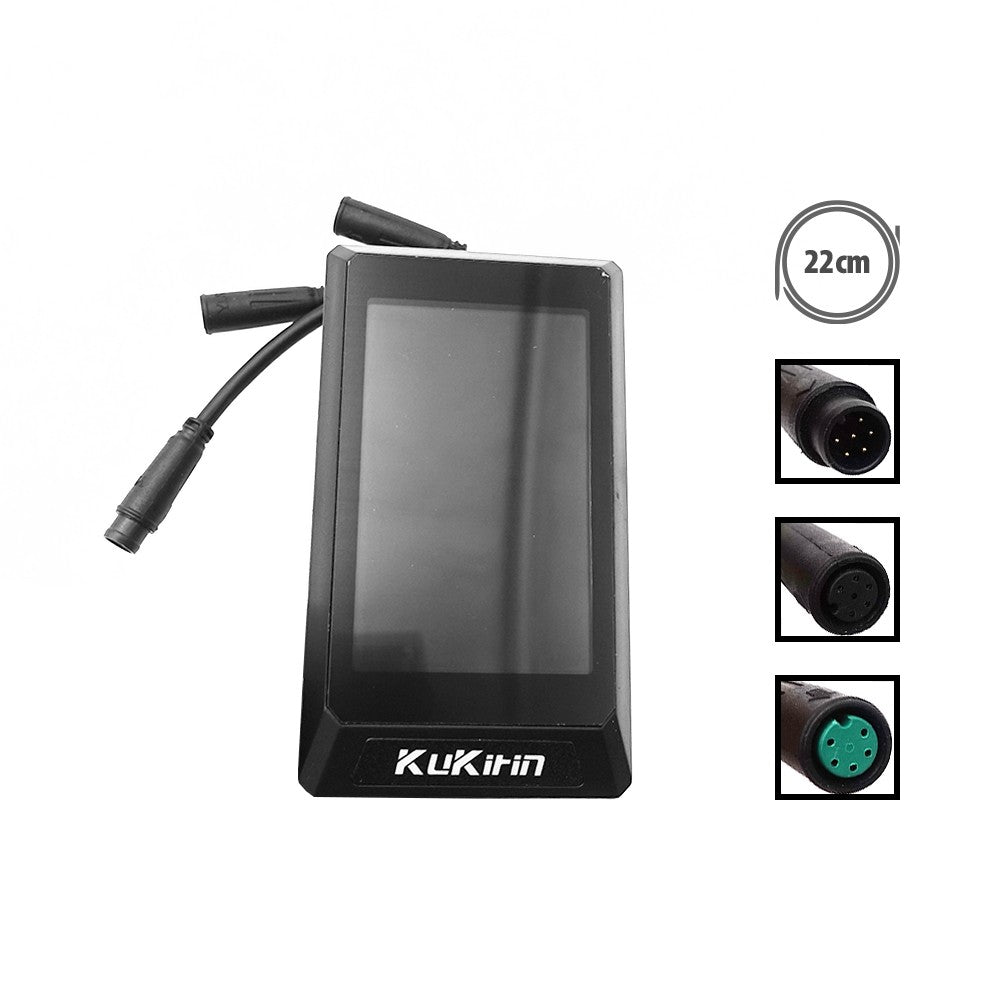 Afficheur LCD rectangulaire noir KuKirin avec ses câbles de connexion