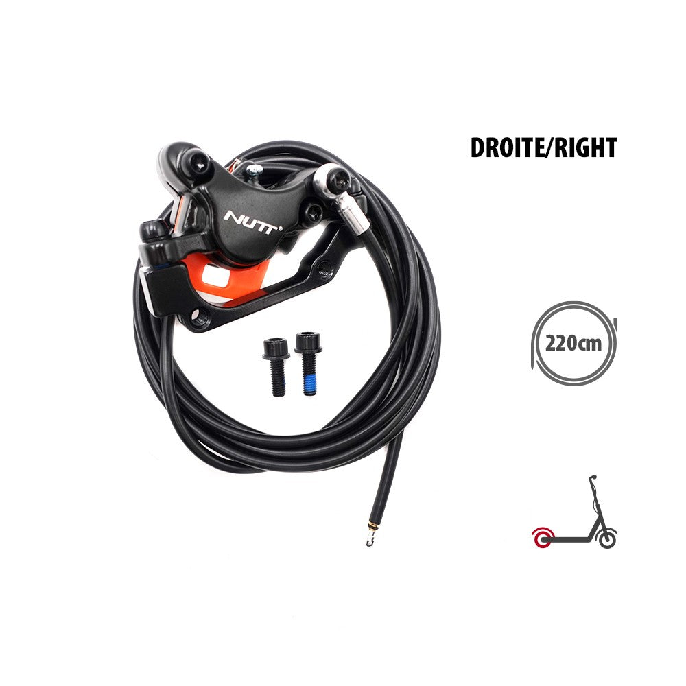 Kit Freins Hydrauliques NUTT 2 Pistons Connecteur SM (1x AR Gauche/AV Droite + 1x AR Droite/AV Gauche) pour Trottinette Électrique