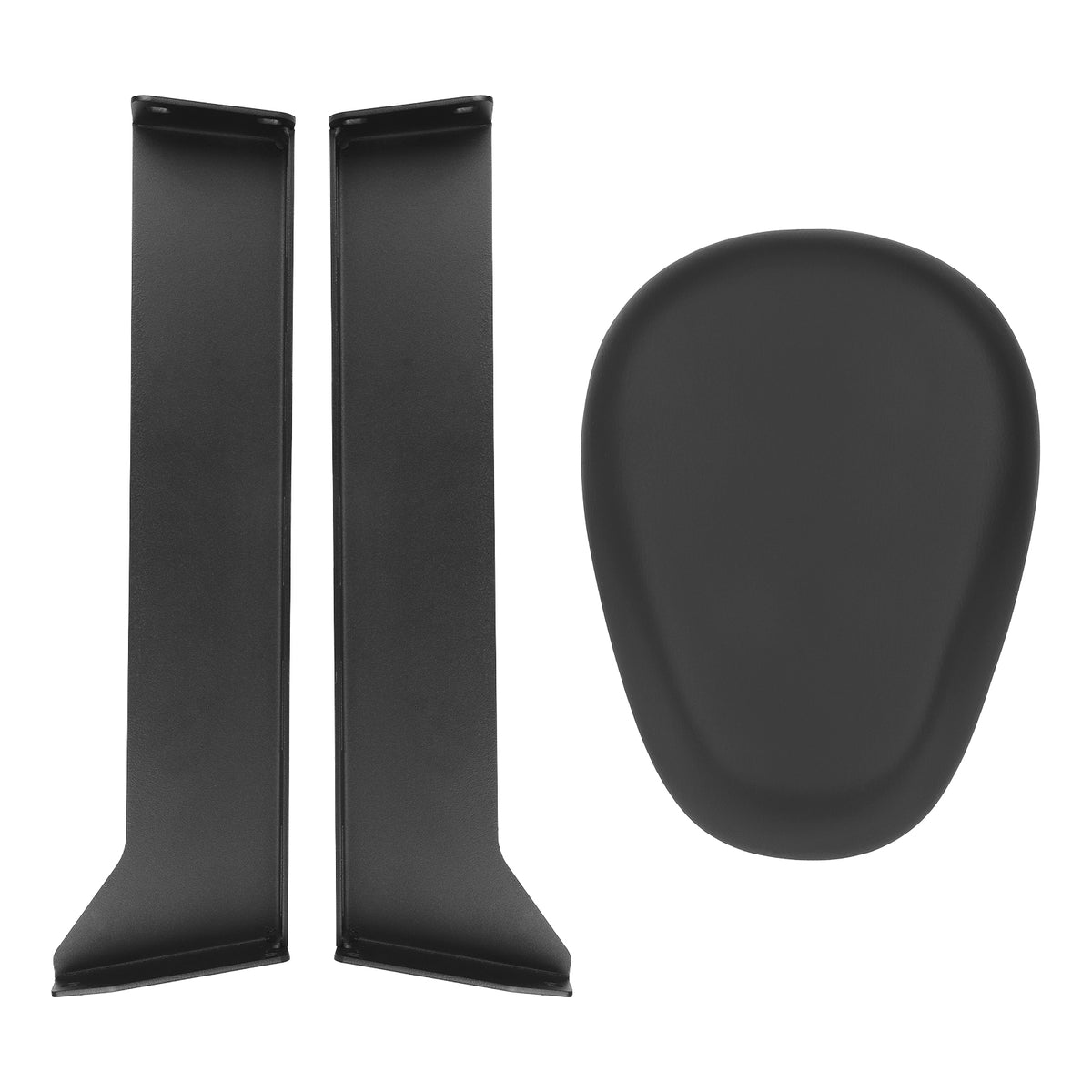 Assise de selle et ses deux supports métalliques noirs