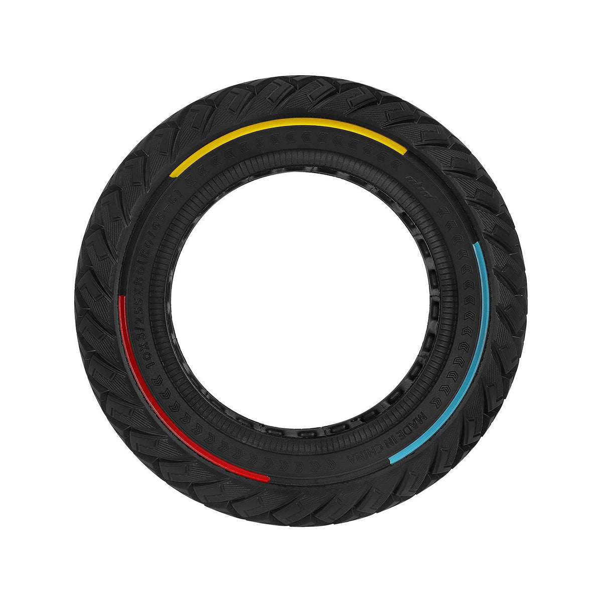 Pneu Plein Tout-Terrain 10 Pouces (10x3 - 80/65-6 - 255x80) avec Cercle 3 Couleurs, vue 4