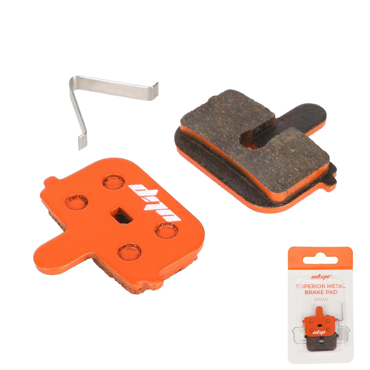 Plaquettes de frein rectangulaires orange pour trottinette électrique avec ressort metallique