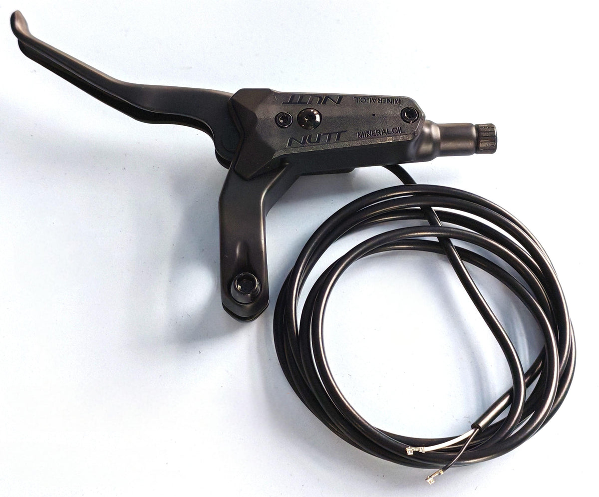 Poignée de frein hydraulique gauche NUTT noire avec son câble de coupure électrique