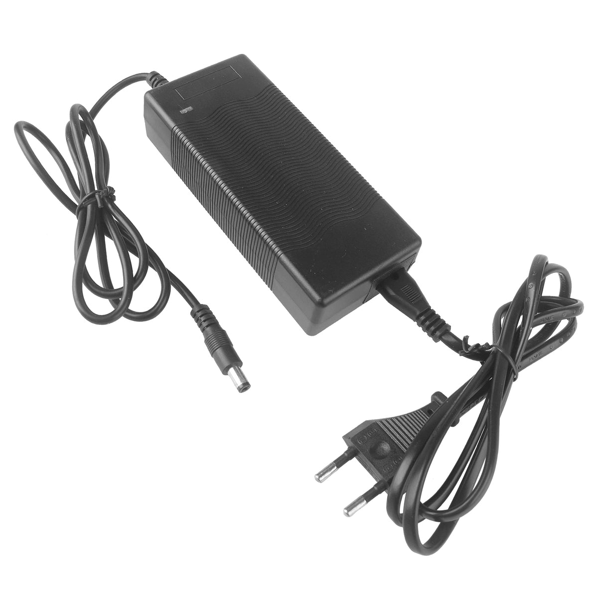 Chargeur de trottinette électrique 42V 2A avec embout rond DC 5,5 mm et prise secteur européenne