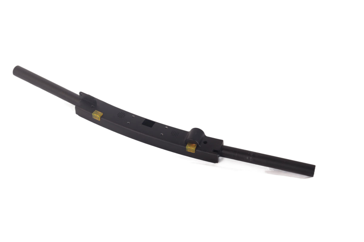 Guidon pliable noir d'origine pour trottinette électrique isolé sur fond blanc