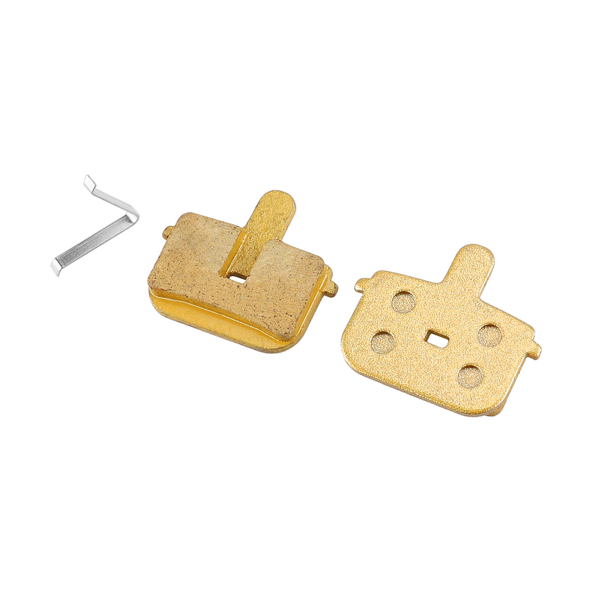 Plaquettes de frein métalliques rectangulaires dorées avec ressort