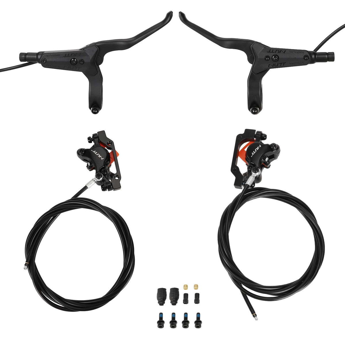 Kit de Frein Hydraulique Gauche et Droit NUTT 2 Pistons avec Durites 180cm et 220cm Noir, vue 5