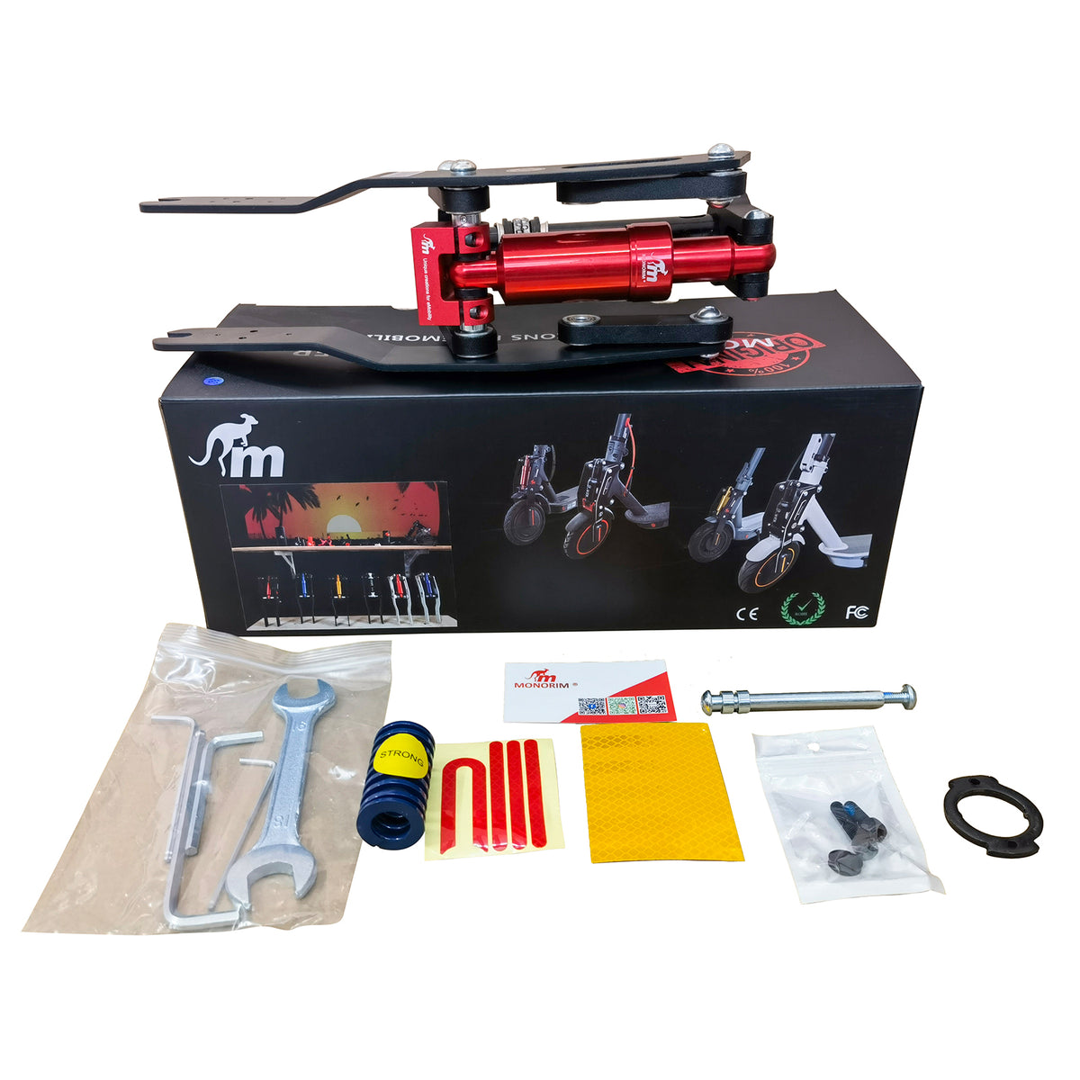 Kit Suspension Avant V4 Monorim Rouge, vue 2
