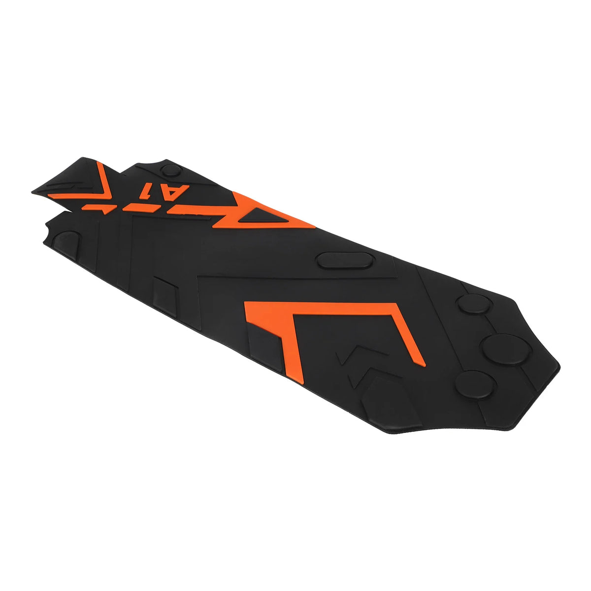 Grip en caoutchouc noir avec motifs orange pour cale-pied arrière de trottinette électrique