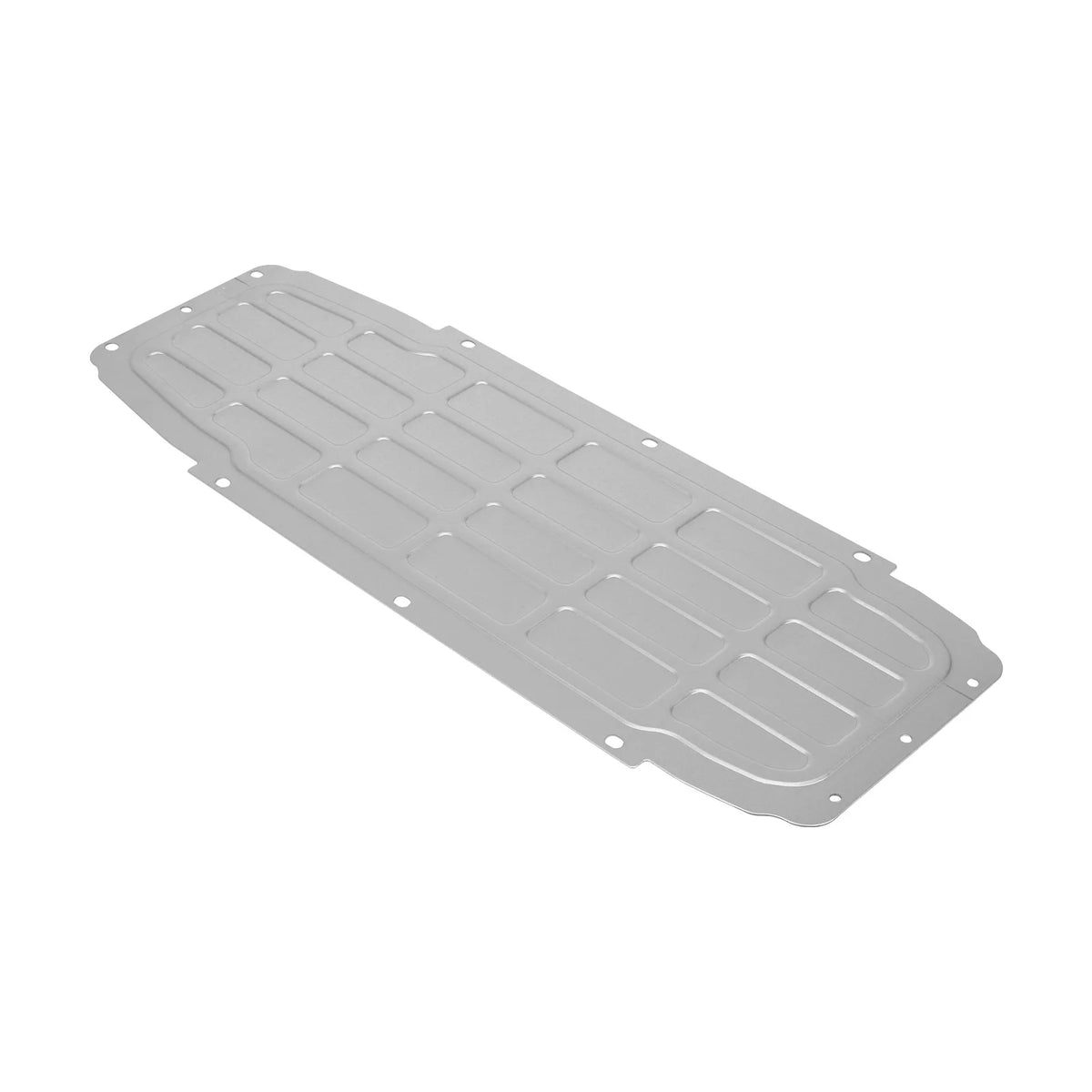 Couvercle de protection de batterie en métal gris pour trottinette électrique vu en perspective