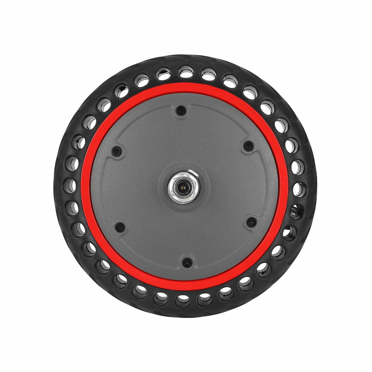 Moteur 36V 350W avec Pneu Plein Alvéolé 8,5 Pouces (8 1/2x2) Liseré Rouge, vue 5