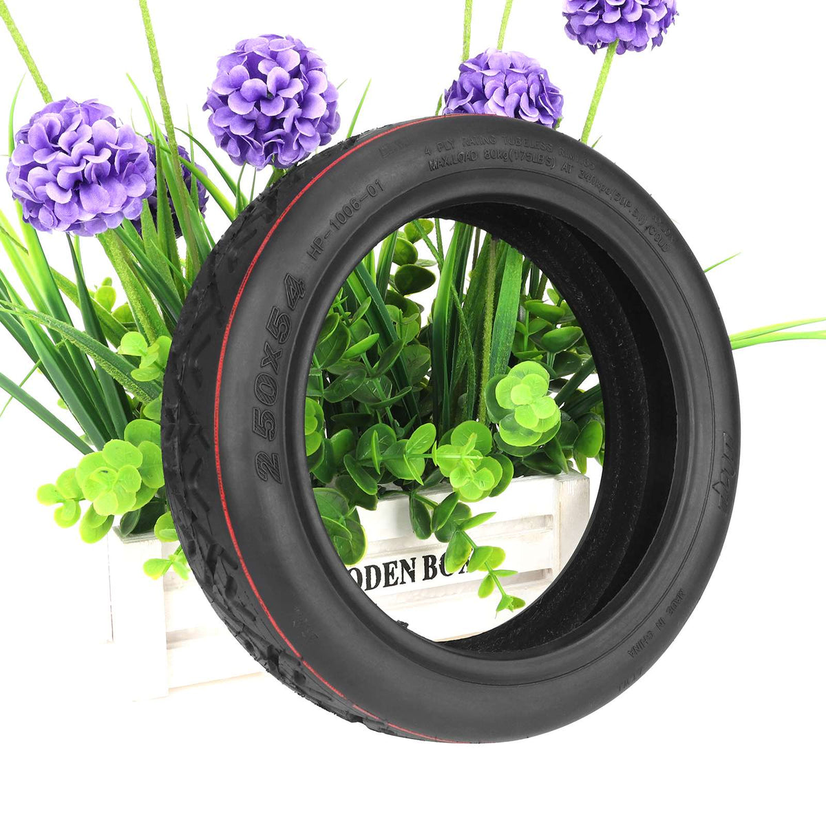 Pneu Tubeless 10 Pouces (250x54) Auto-Réparant avec Gel Anti-Crevaison et Valve, vue 6
