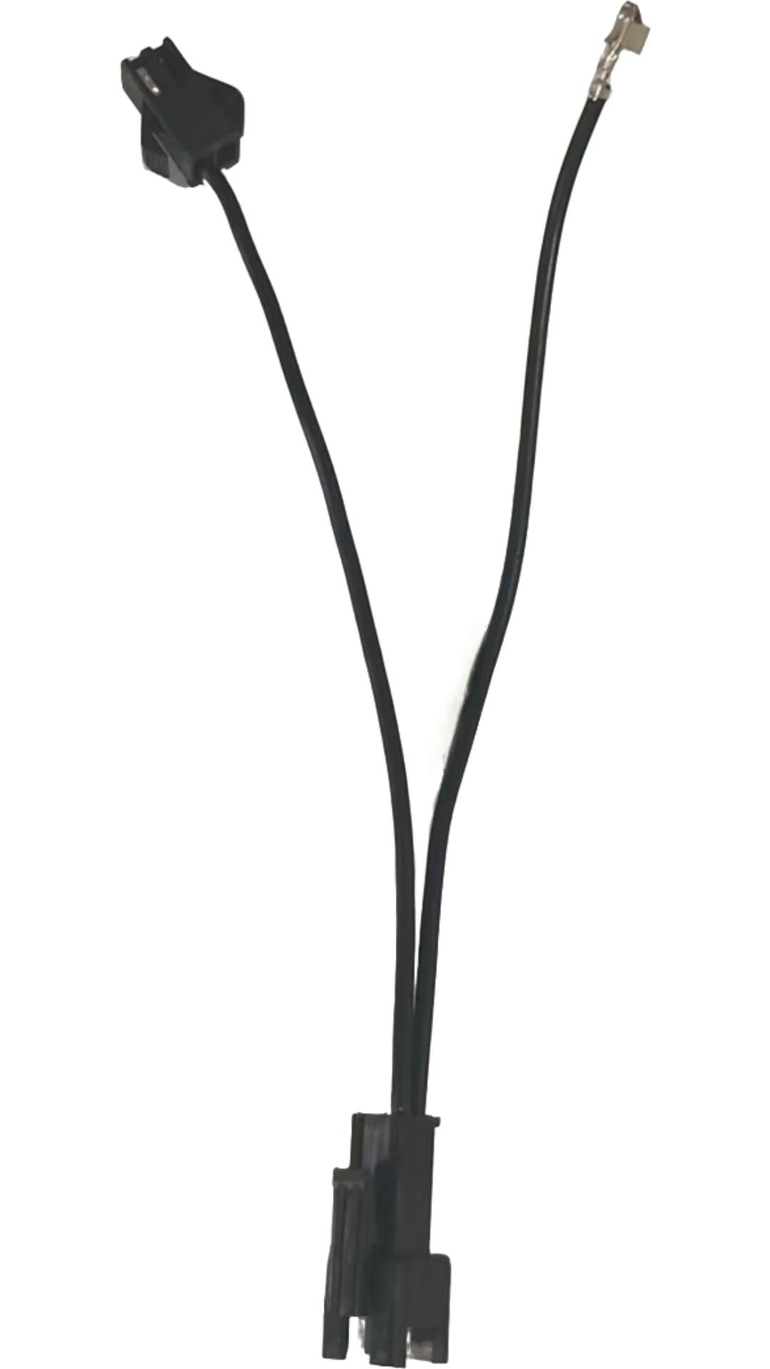 Câble de connexion 1 vers 2 noir pour aileron de trottinette électrique Dualtron sur fond blanc