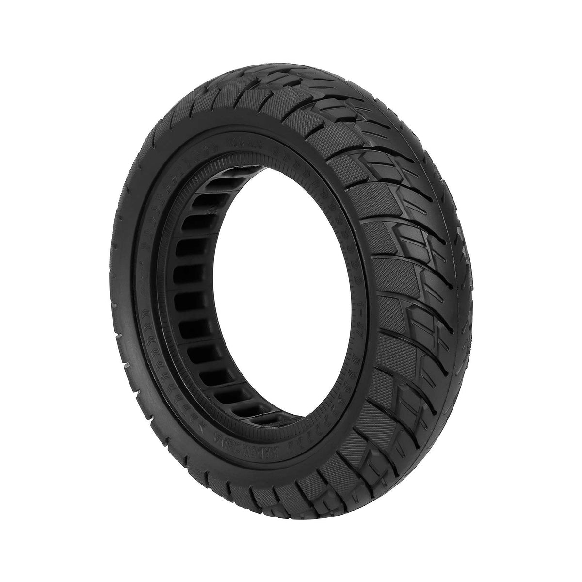 Pneu plein 10 pouces noir pour trottinette électrique vu de trois-quarts