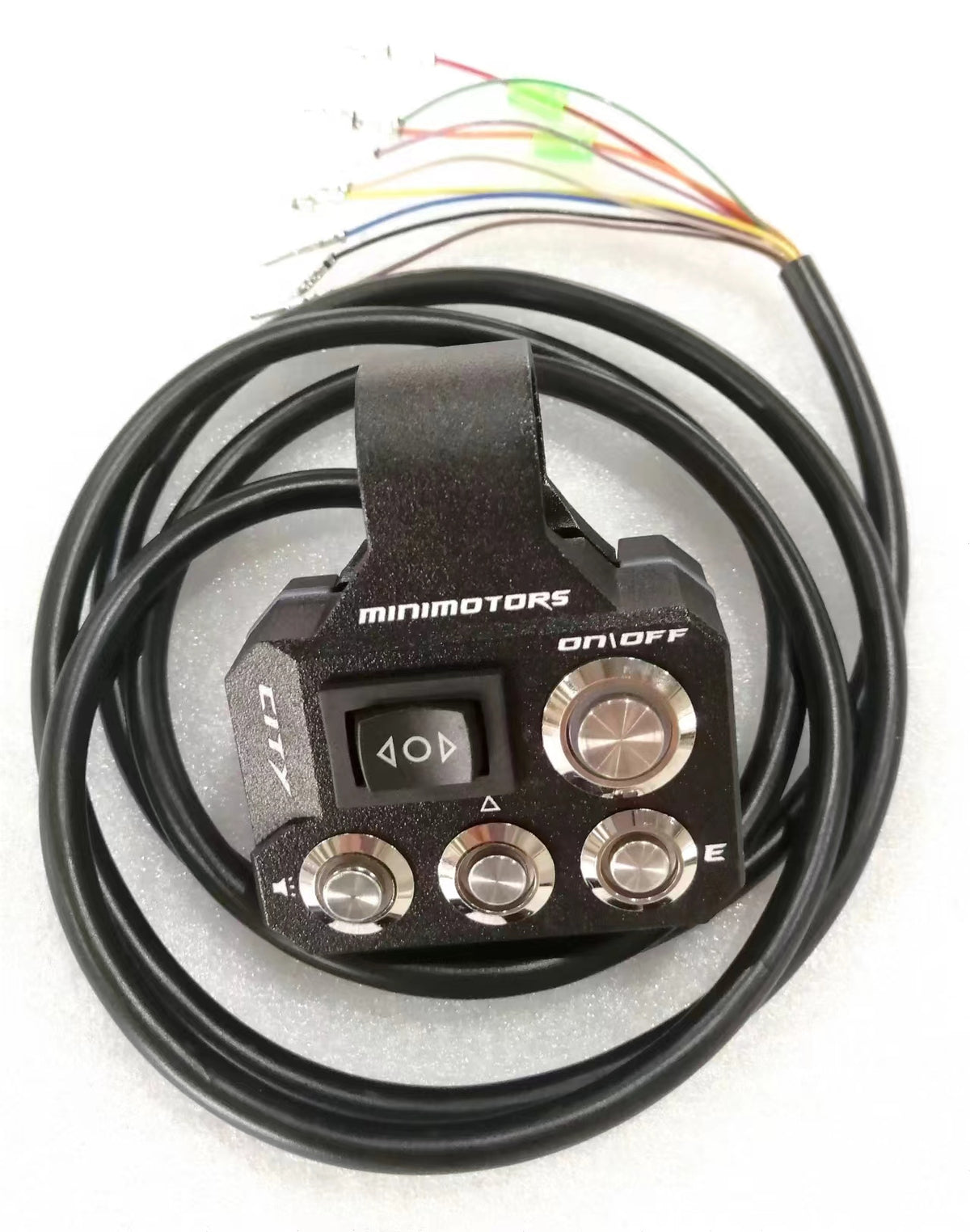 Commodo 5 fonctions noir Minimotors avec son câble pour trottinette Dualtron City