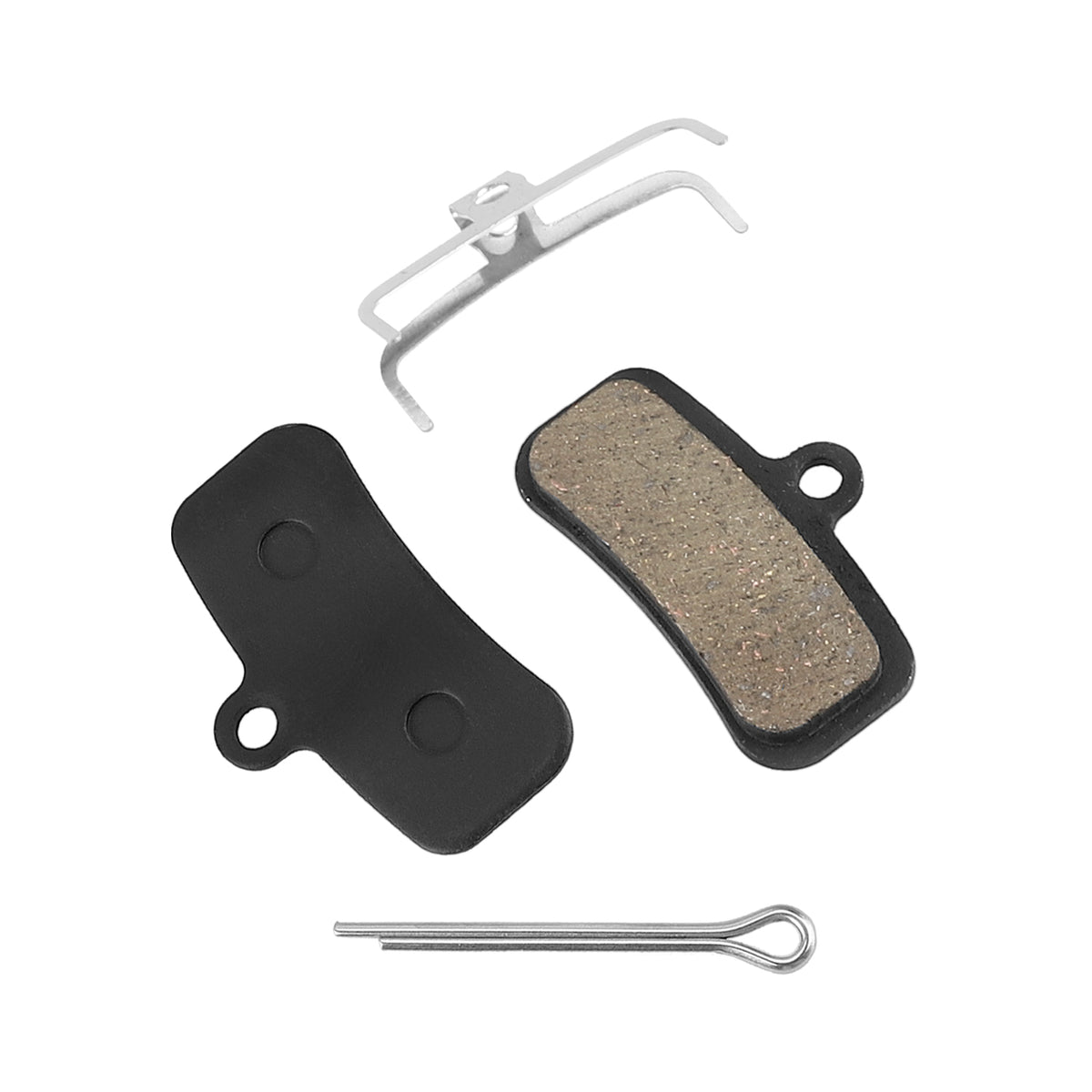 Plaquettes de frein semi-métalliques noires avec ressort et goupille