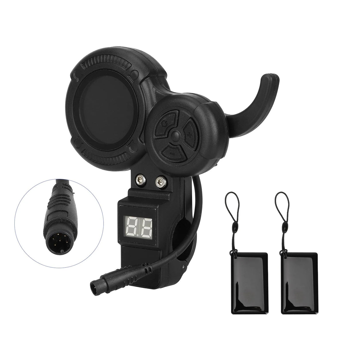 Afficheur LCD QS-S4 noir avec gâchette d'accélération, voltmètre, cartes NFC et connecteur 6 broches