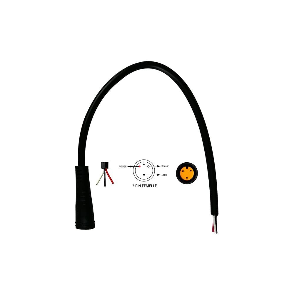 Câble Connecteur Étanche 3 Pins Femelle pour Trottinette Électrique - Weebot