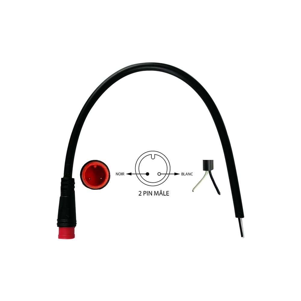 Câble Connecteur Étanche 2 Pins Male pour Trottinette Électrique - Weebot
