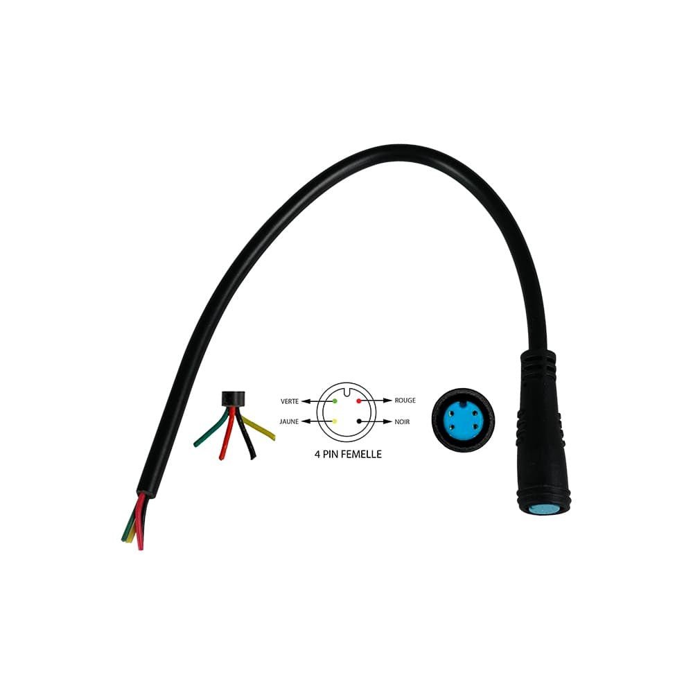 Câble Connecteur Étanche 4 Pins Femelle pour Trottinette Électrique - Weebot
