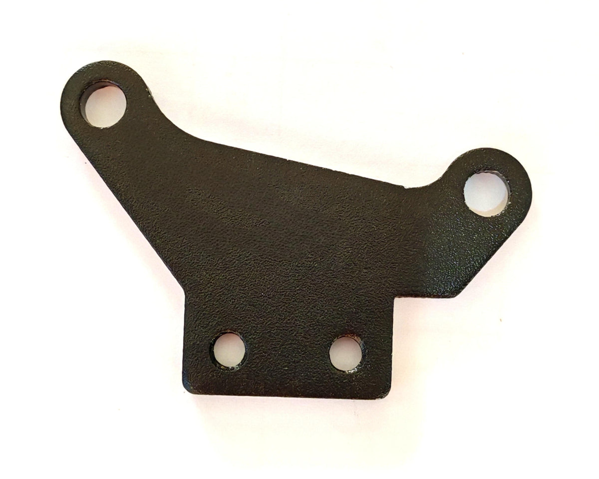 Support d'étrier de frein noir en aluminium vu de face