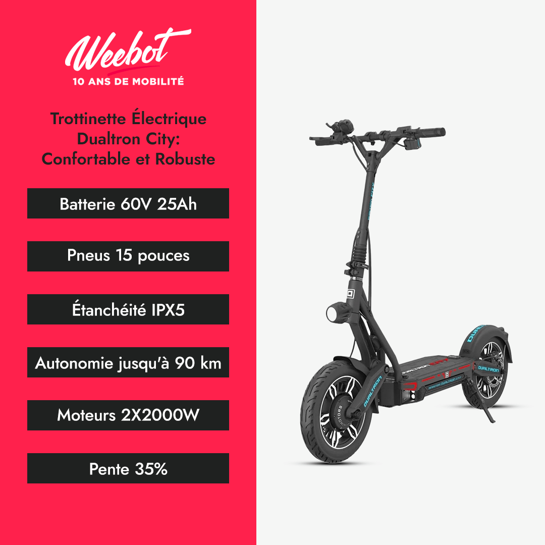 Trottinette Électrique Dualtron City descriptif
