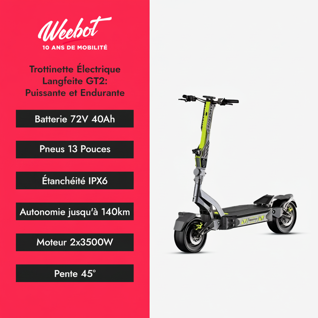 Trottinette Électrique Langfeite GT2 descriptif