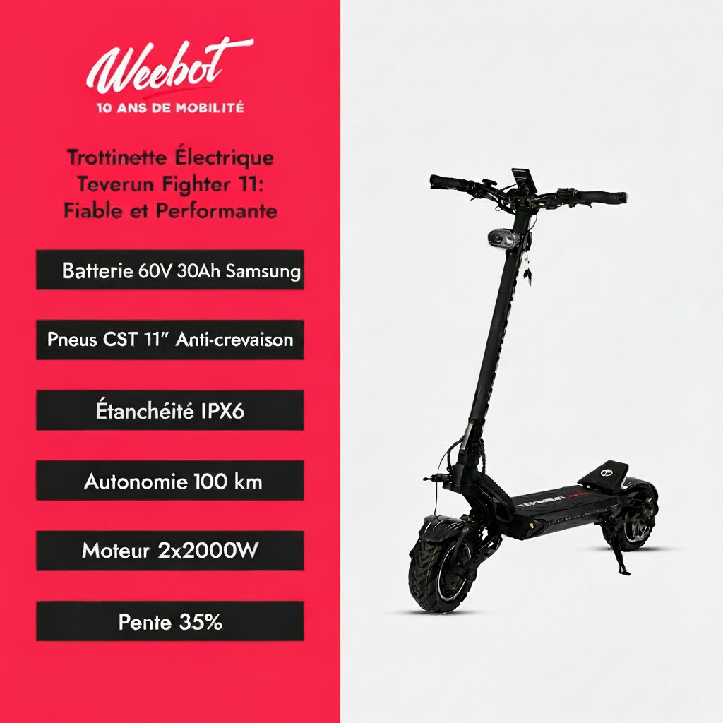 Trottinette Électrique Teverun Fighter 11 descriptif