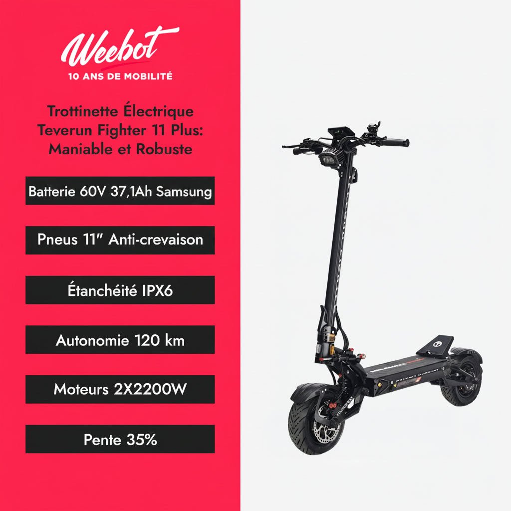 Trottinette Électrique Teverun Fighter 11 Plus V6 2026 - Weebot
