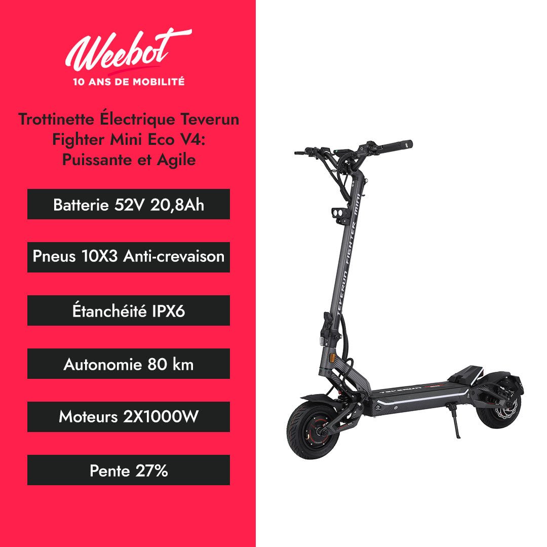 Trottinette Électrique Teverun Fighter Mini Eco V4 - Weebot
